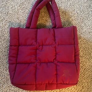 NEW🤩Luxury Quilted Burgundy Tote Bag by Sisley Paris..!! 14”/14” must have😍